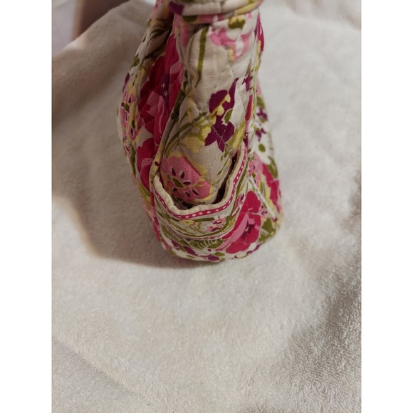 Vera Bradley Floral Quilted Shoulder Bag Purse Pink Green Everyday Carry - Picture 4 of 7